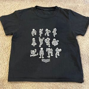 Brandy Melville Black Santa Monica Skeleton Shirt